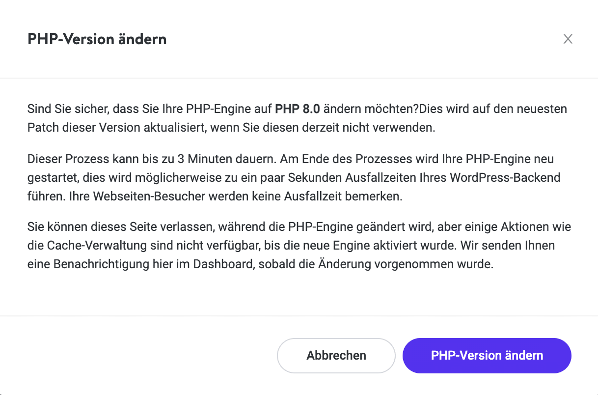 PHP Version Switch Modifikation.