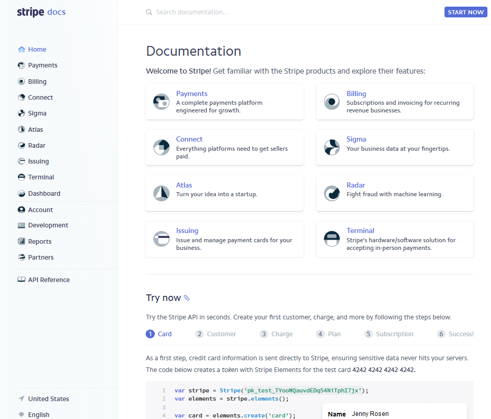 Stripe Dokumentation 