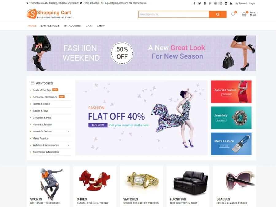 Shopping cart WooCommerce theme