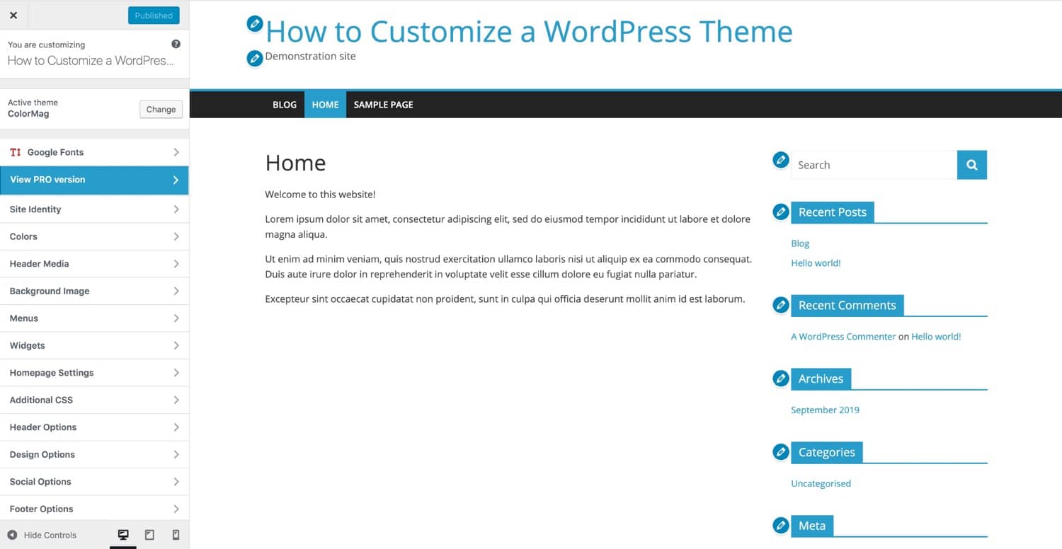 Der WordPress Customizer