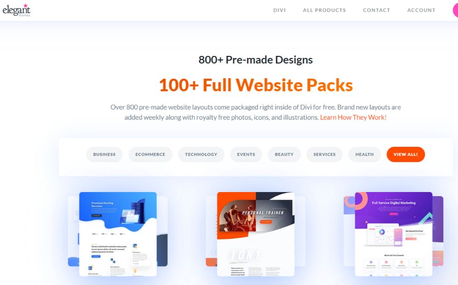 WooCommerce theme: Divi