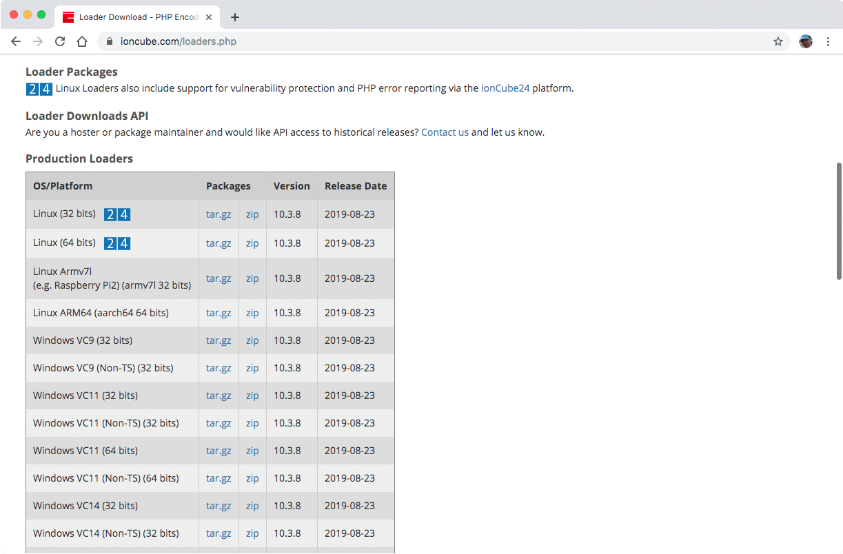 ionCube loader Download-Archive