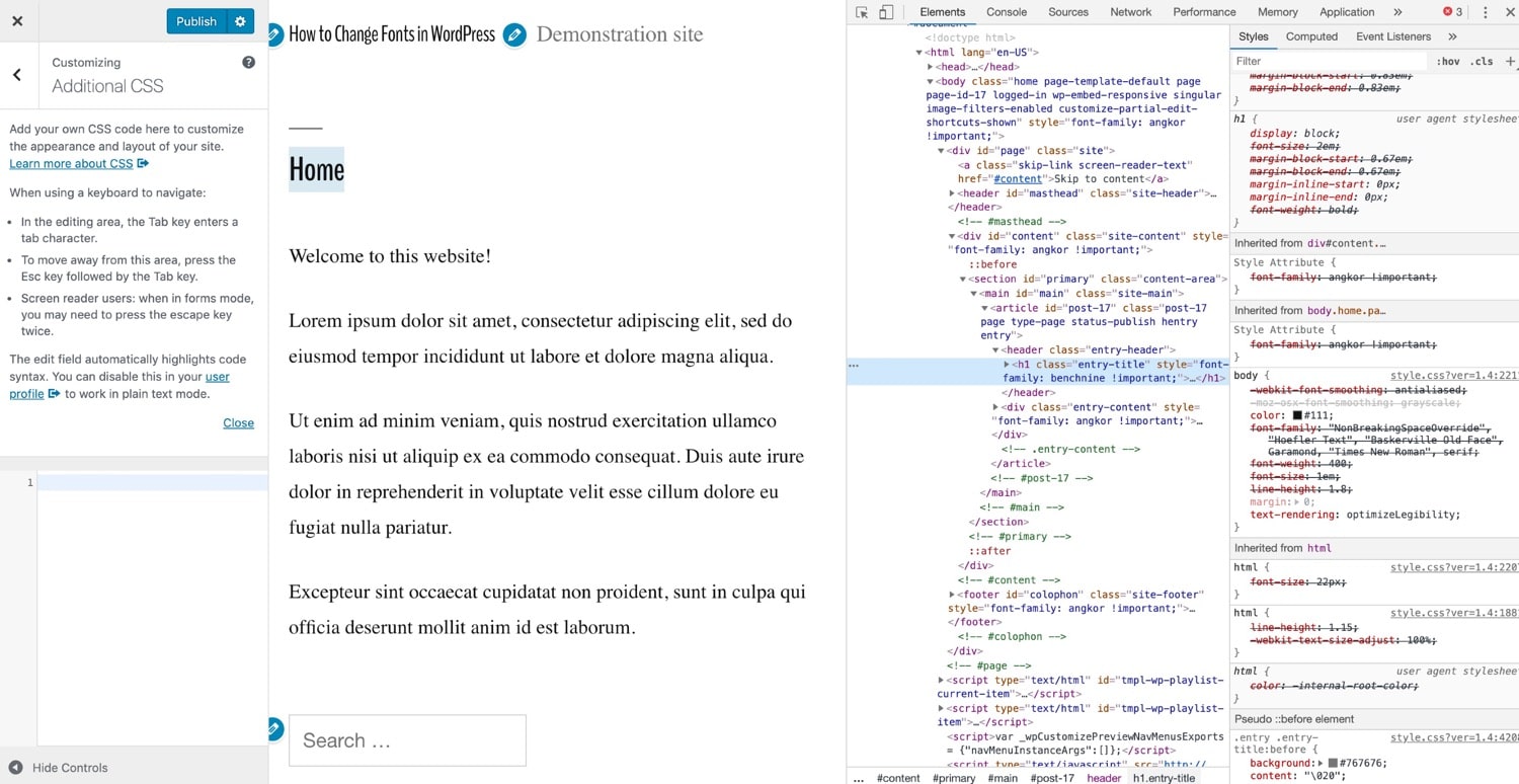 Überprüfen von Code in einer WordPress-Site