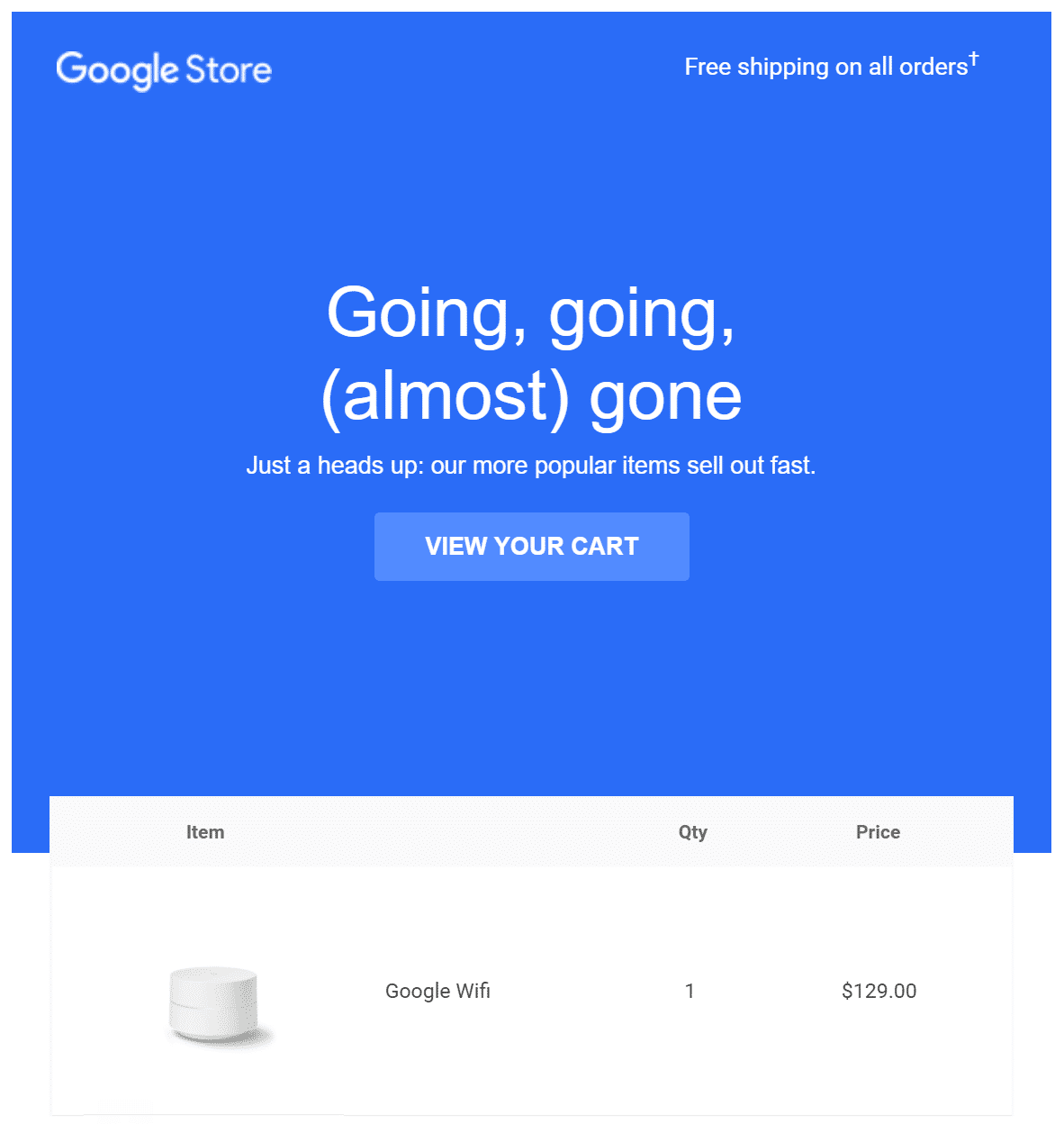 Ein Beispiel für einen Google Store Rabattcode