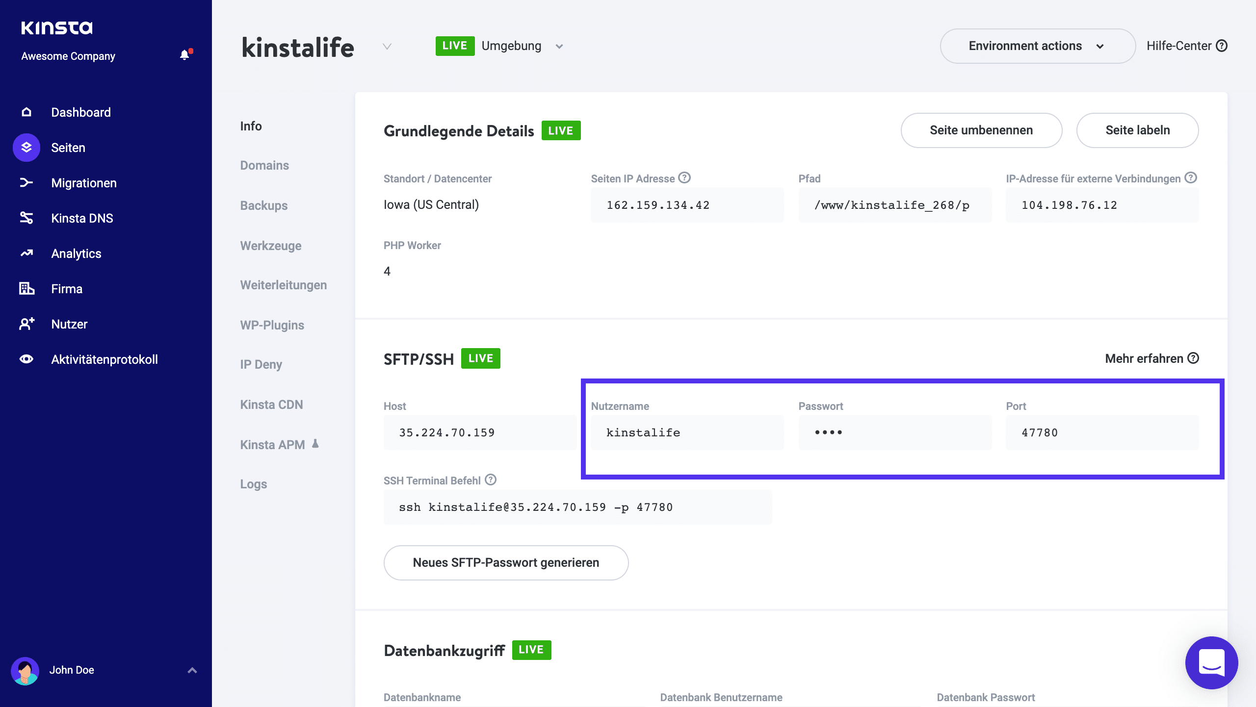 SFTP Details