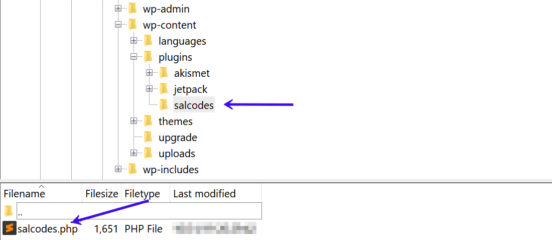 Beachten Sie die Lage des Plugin-Verzeichnisses