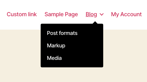 Beispiel für ein Dropdown-Menü in WordPress