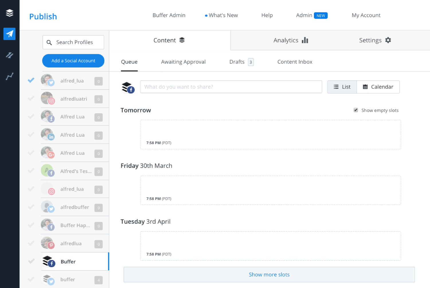 Verwende Buffer, um soziale Beiträge zu planen und zu veröffentlichen