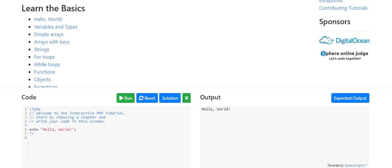 Learn-php.org free interactive PHP tutorial