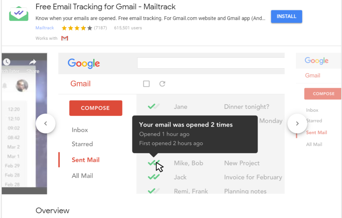 Mailtrack für Gmail-Erweiterung