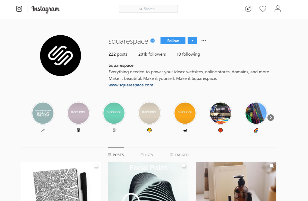 Squarespace Instagram Account