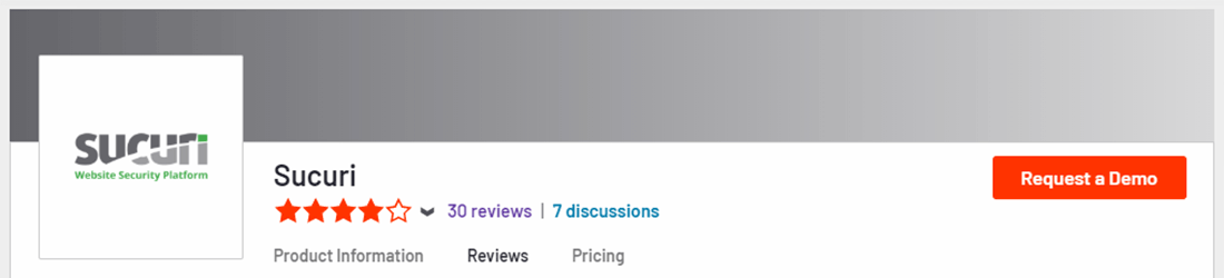 Sucuri genießt eine 4-Sterne-Bewertung auf G2.com