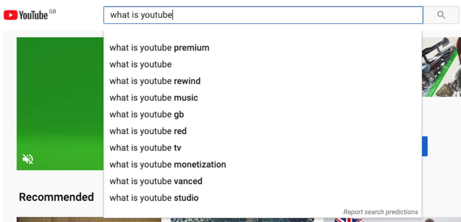 Die YouTube-Suche funktioniert wie Google