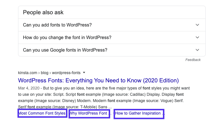 Verankere Links in Google SERPs