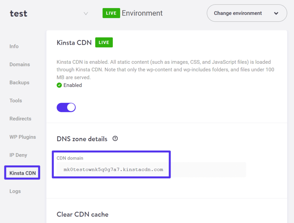 Wie man Kinsta CDN URL findet
