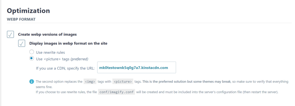 Wie man WordPress WebP-Bilder in Imagify aktiviert