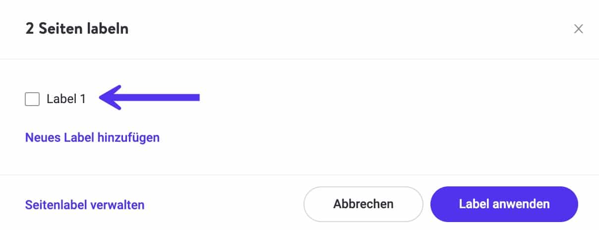 Label 1 in MyKinsta hinzugefügt