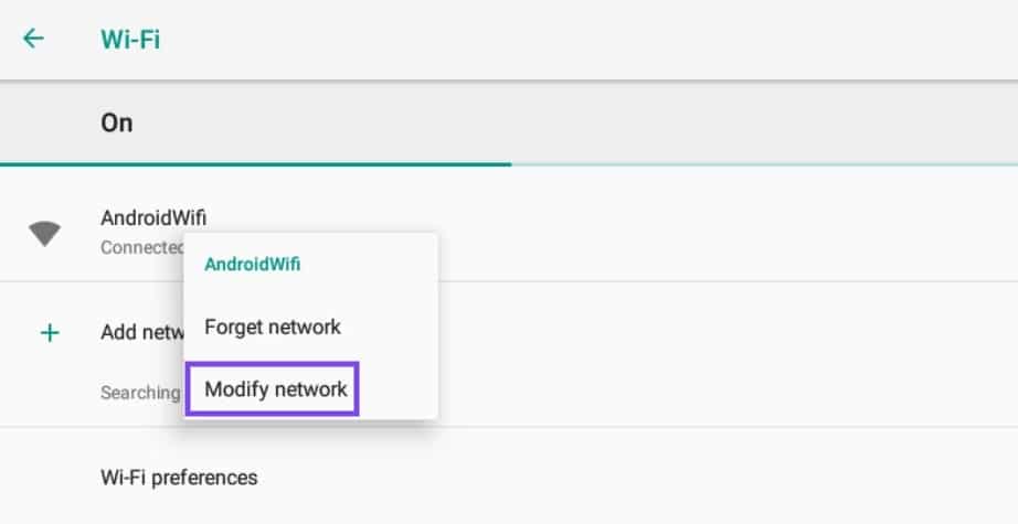 Ein Android WiFi-Netzwerk modifizieren