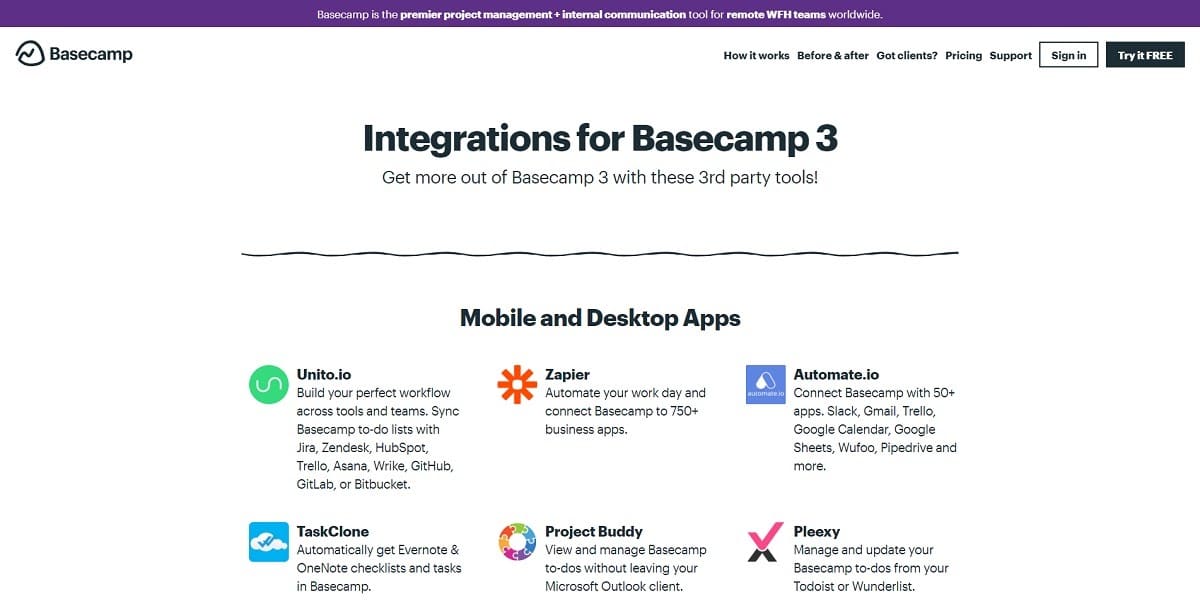 Basecamp-Integrationen