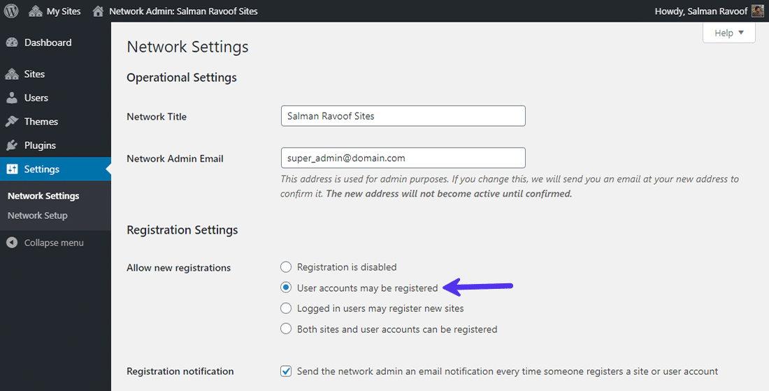 Erlaube Benutzern, einen Account in deinem Netzwerk zu registrieren