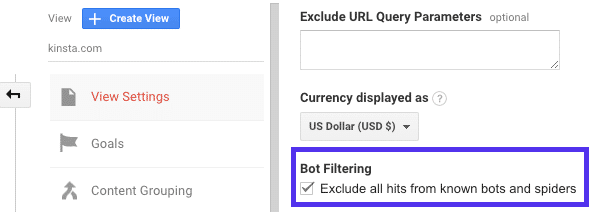 Bot-Filterung in Google Analytics