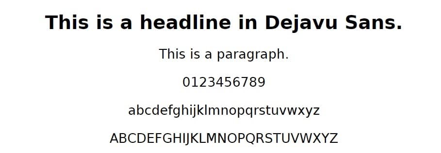 Dejavu Sans Schriftart Beispiel