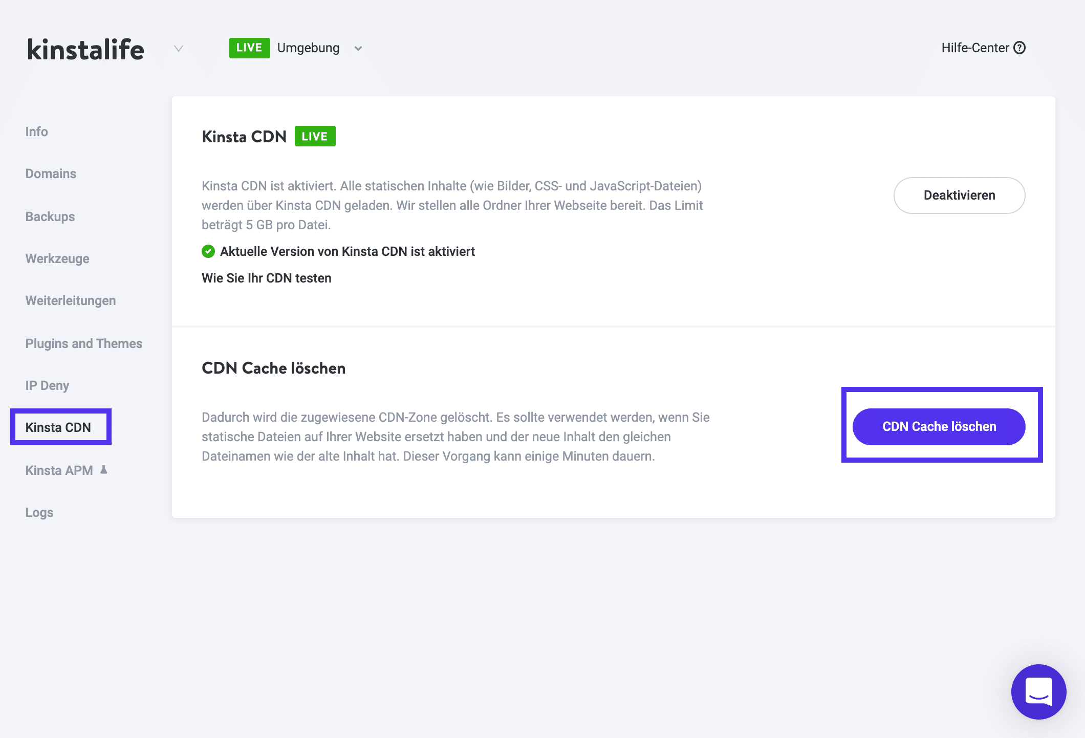 Wie man den Kinsta CDN Cache löscht