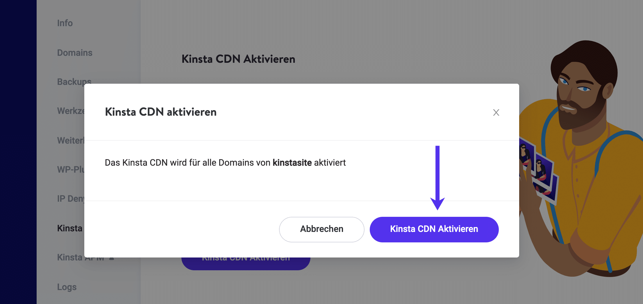 Kinsta CDN aktivieren