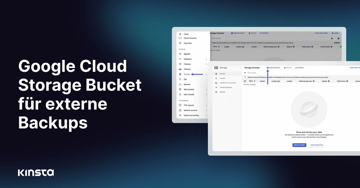 So richtest du ein Google Cloud Storage Bucket für externe Backups ein