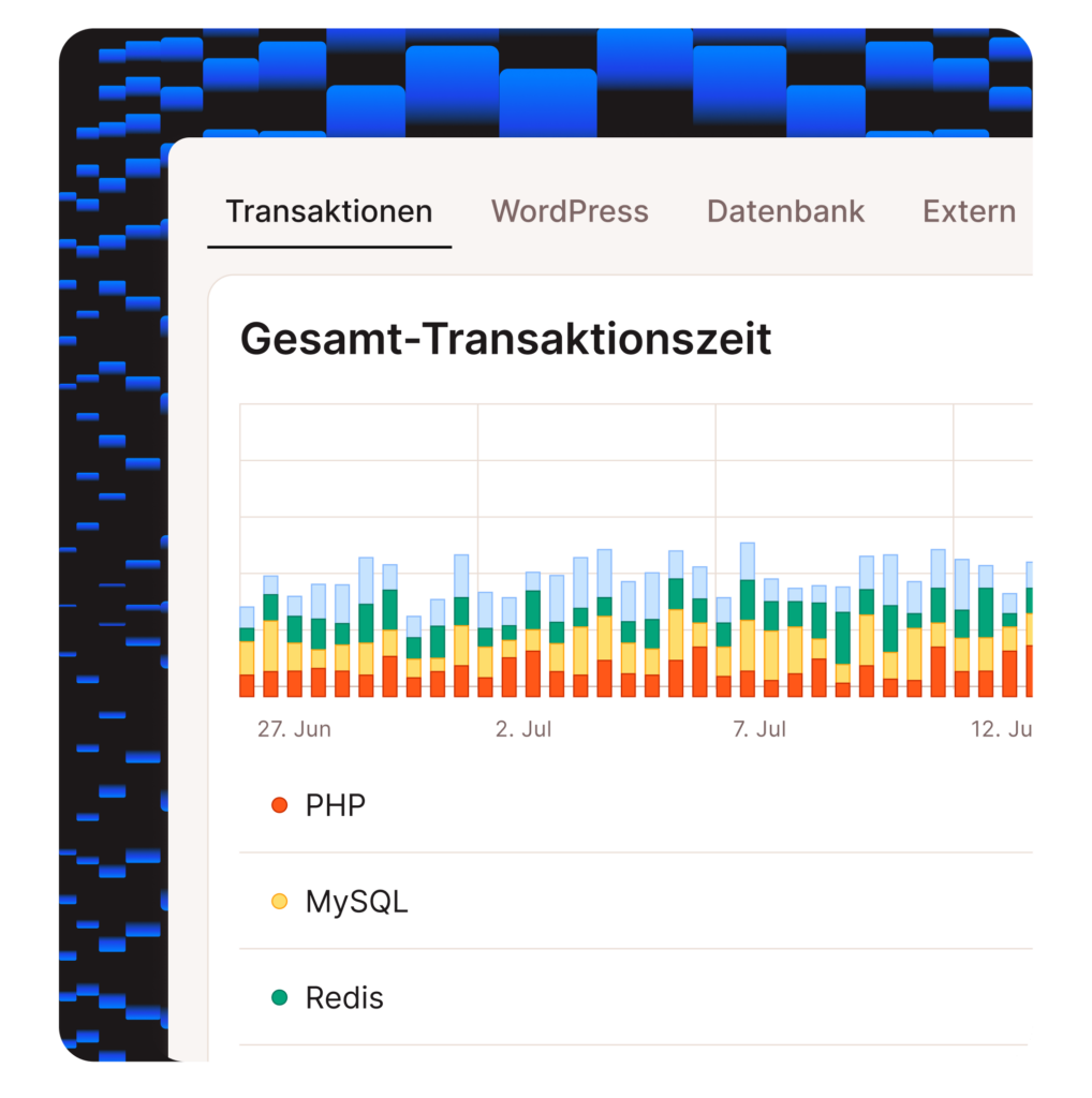 Screenshot der Transaktionen im MyKinsta APM-Tool