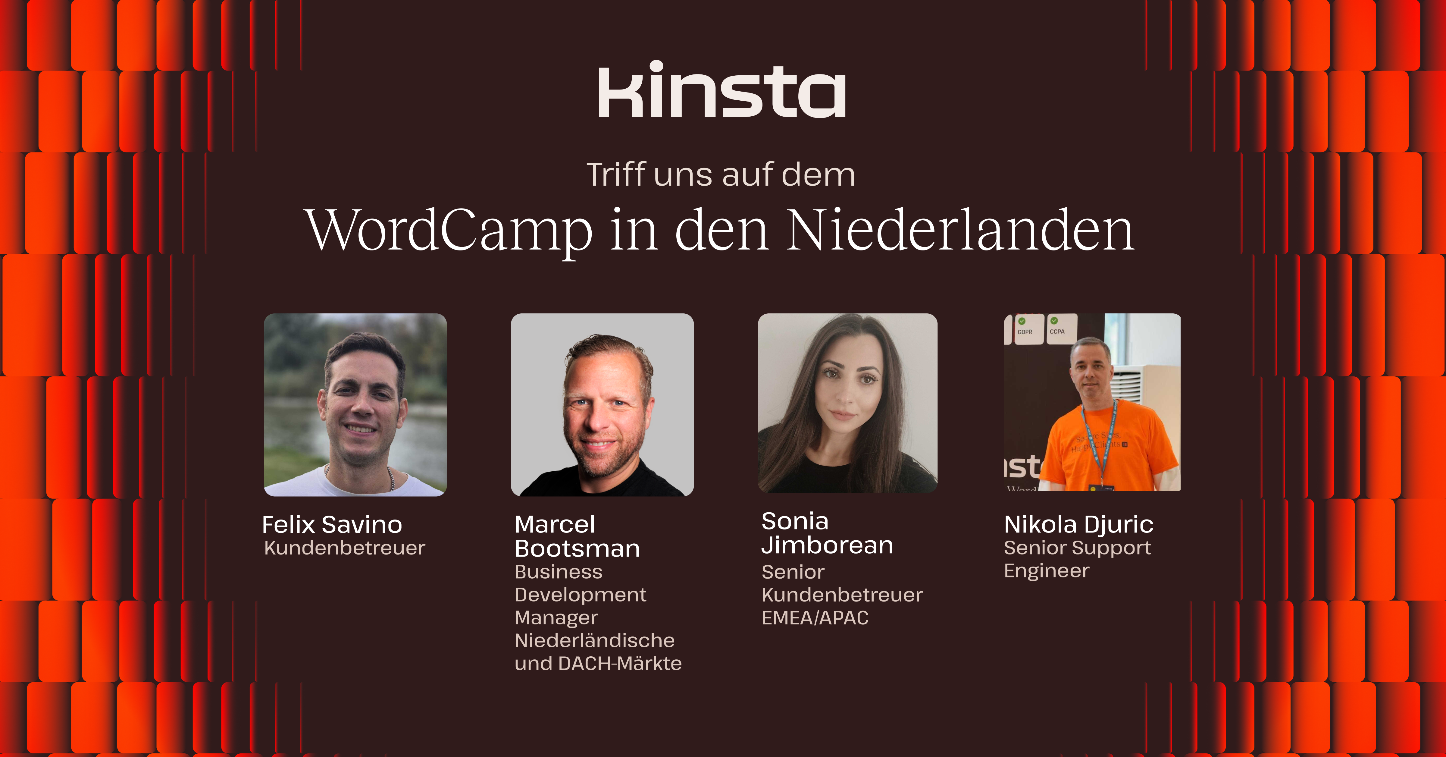 Kinsta-Vertreter auf dem WordCamp Niederlande