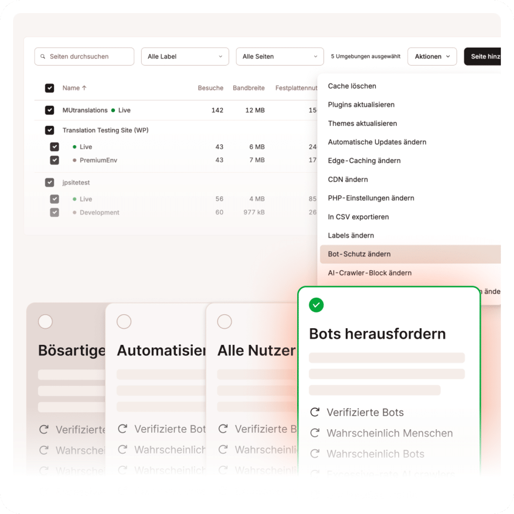 Die Einrichtung des Kinsta-Bot-Schutzes ist schnell und einfach.