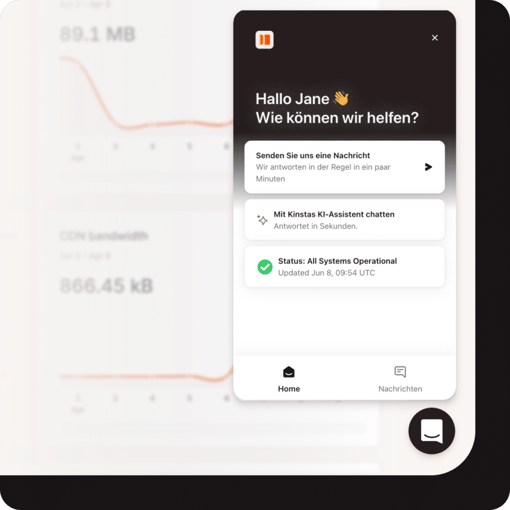 Support direkt in MyKinsta integriert