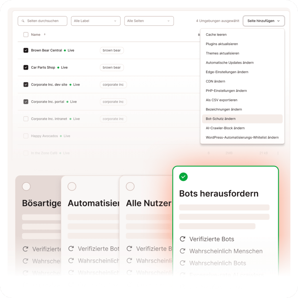 Die Einrichtung des Kinsta-Bot-Schutzes ist schnell und einfach.