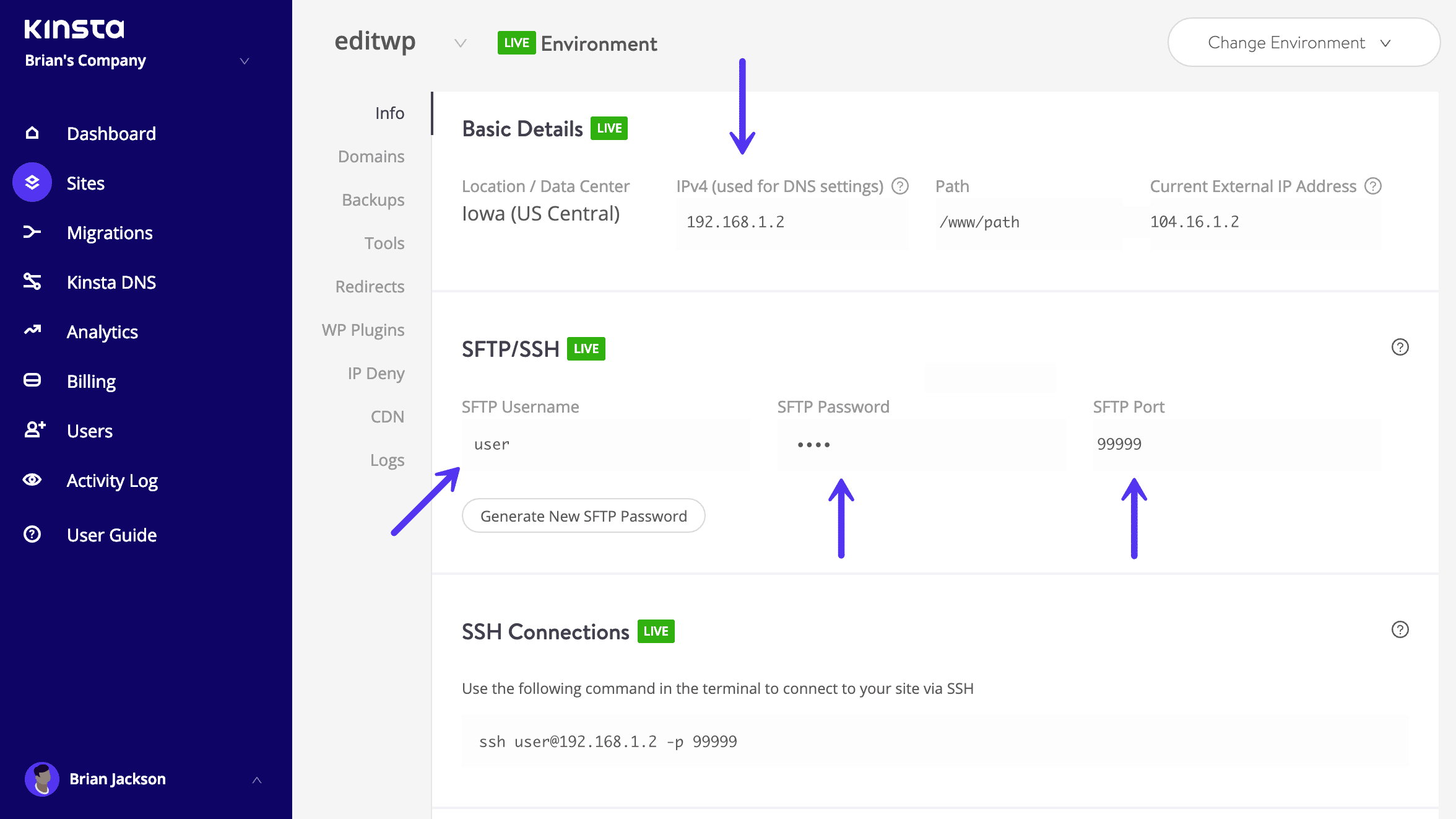 SFTP information
