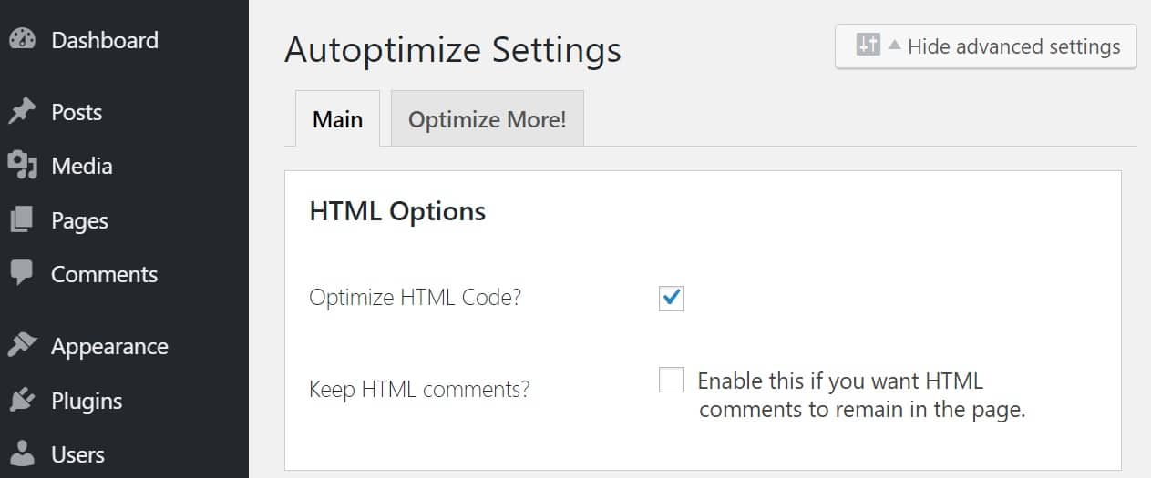 Optimize HTML code Optimer HTML Kode