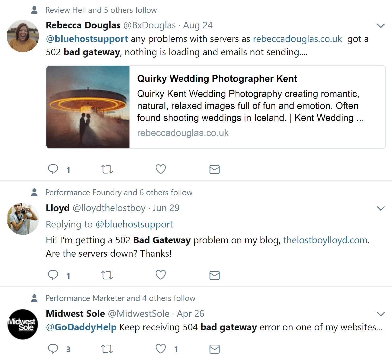 502 dårlige gateway tweets