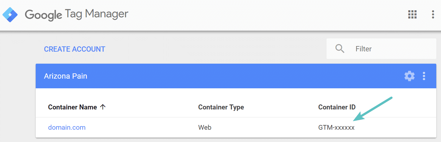 container ID Google Tag Manager