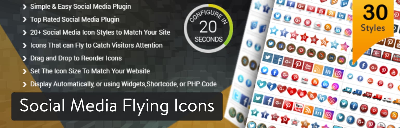 Social Media Flying Icons | Floating Social Media Icon WordPress plugin