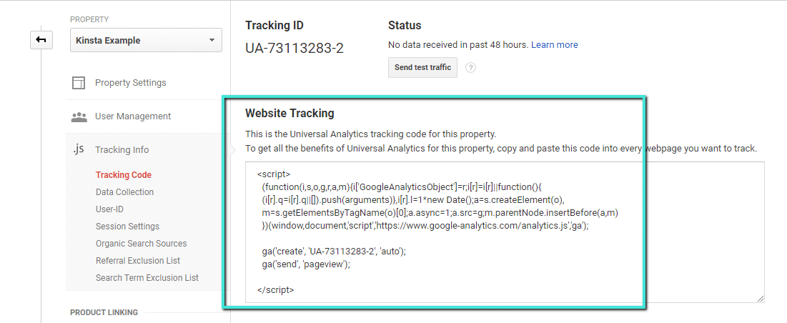 Google Analytics Website Tracking kode