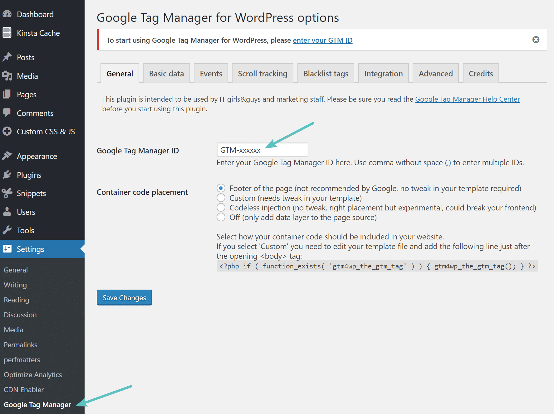 Google Tag Manager ID