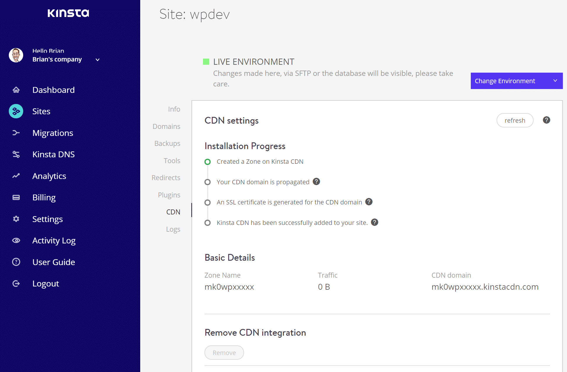 Kinsta CDN installation