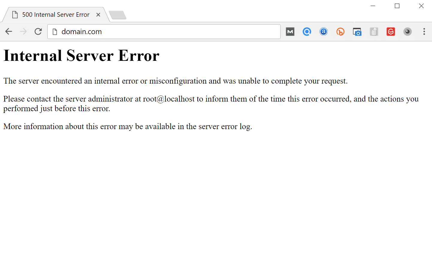 Internal Server Error