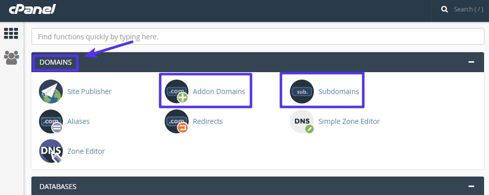 Sådan tilføjes et domæne eller et underdomæne med cPanel