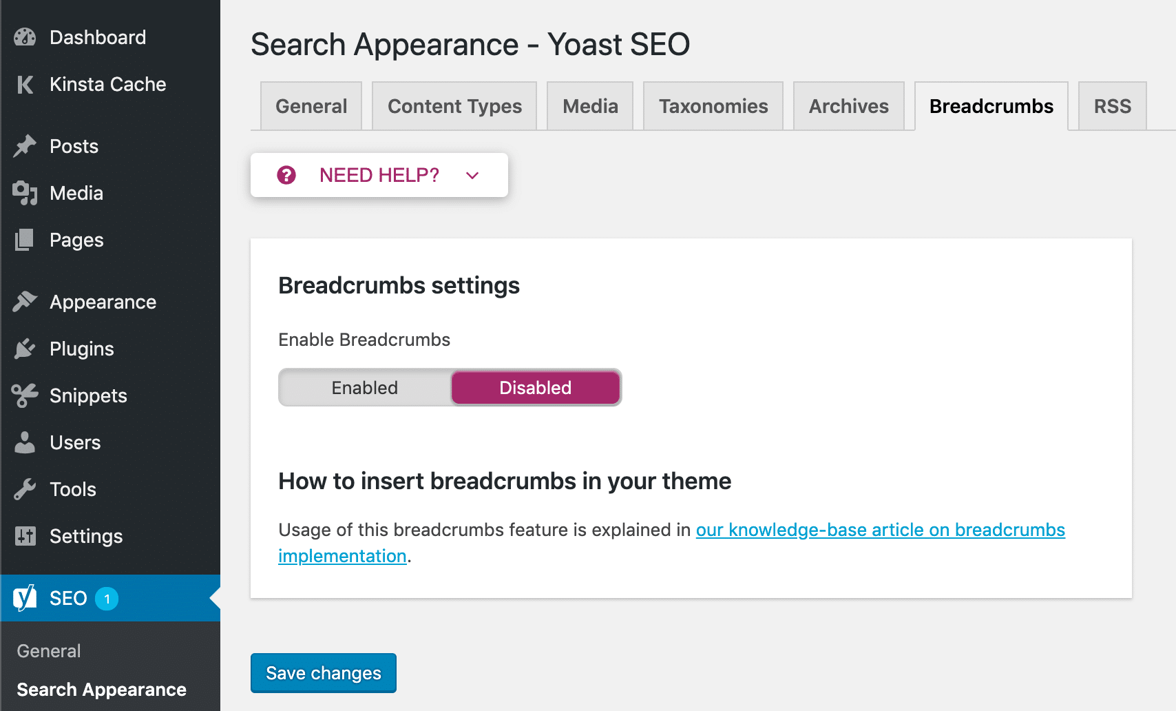 Sådan tilføjes breadcrumbs ved hjælp af Yoast SEO