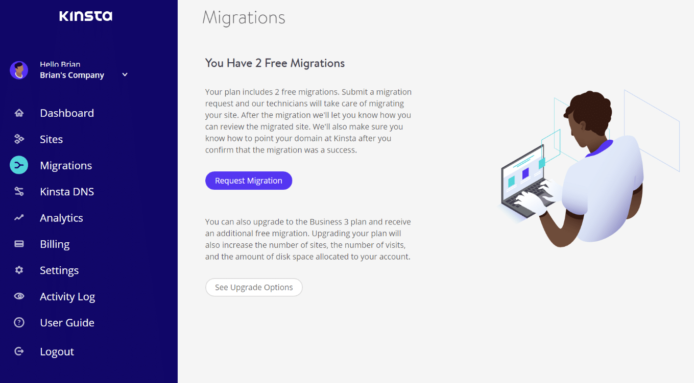 Anmod om WordPress migration