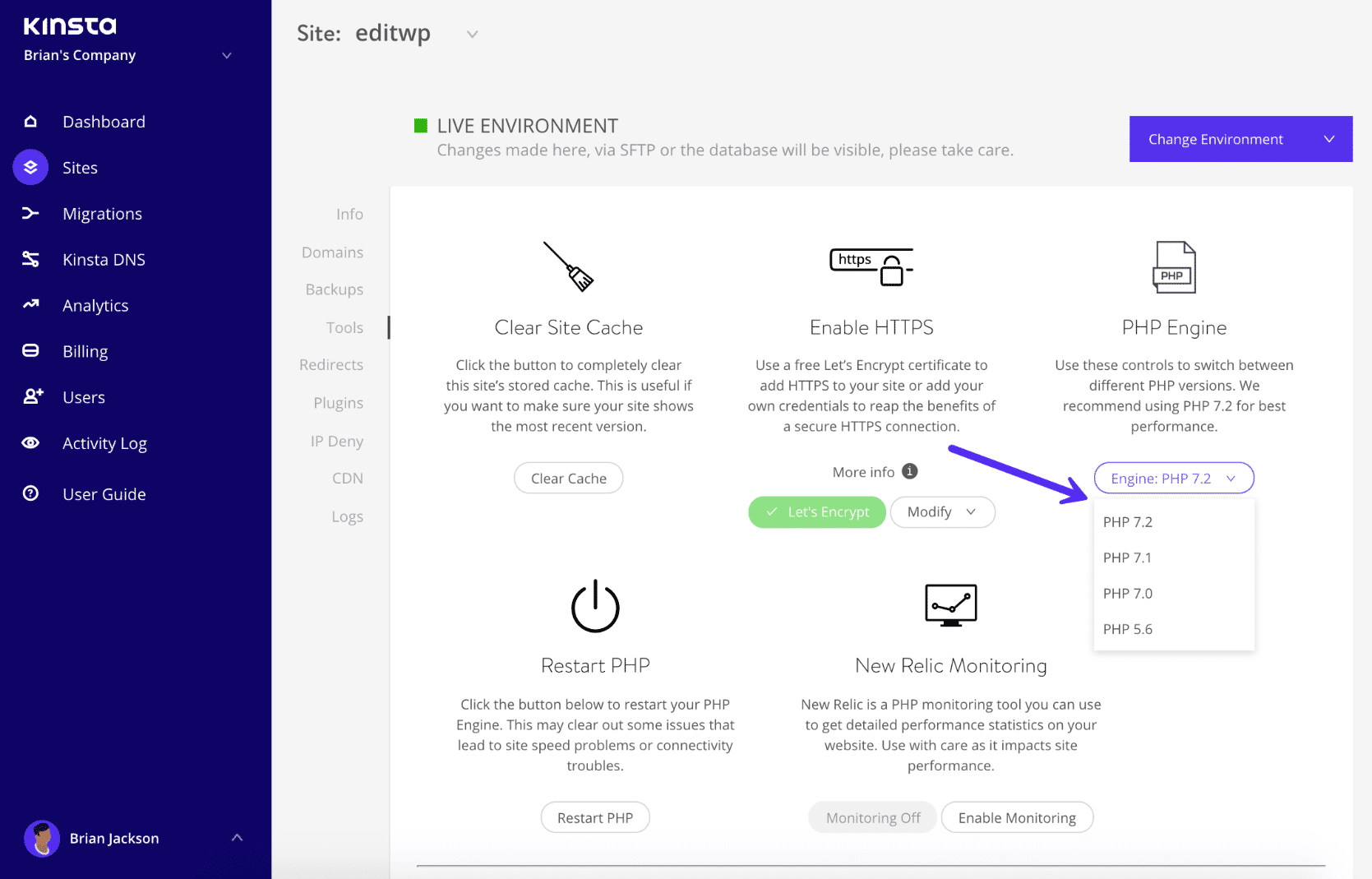 Skift PHP version