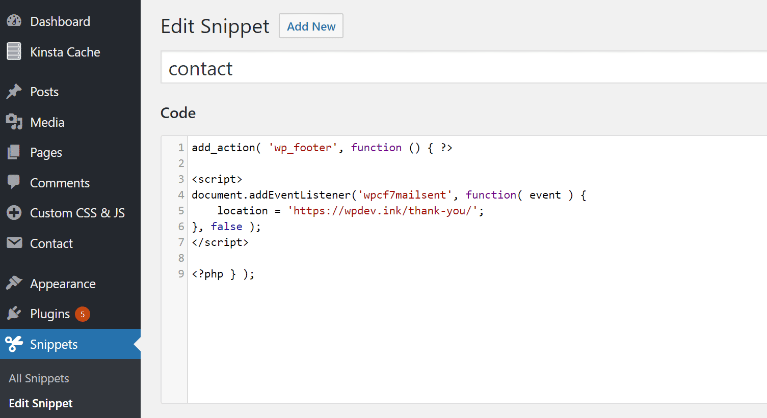  Kontakt formular 7 omdirigeringsfunktion