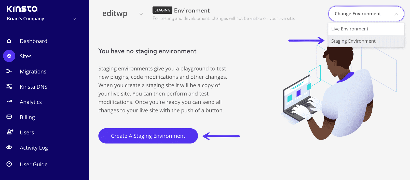 WordPress staging miljø