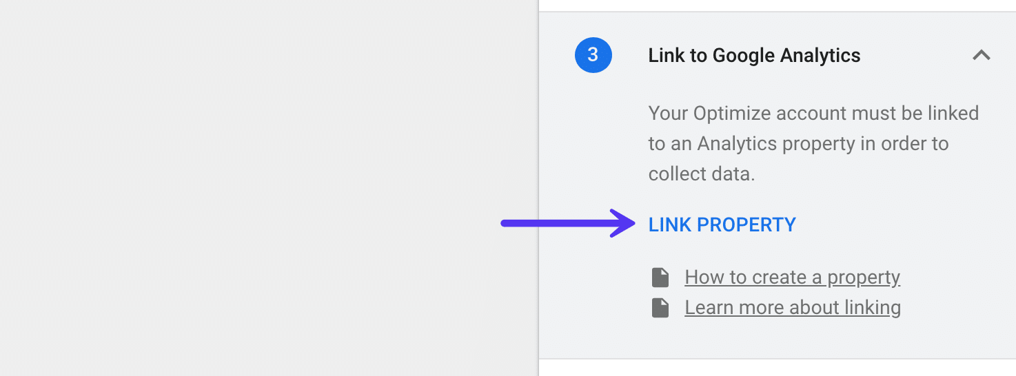 Google Optimize - Link Google Analytics ejendom